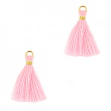 Quaste Ibiza Style 1.5cm Gold - pink